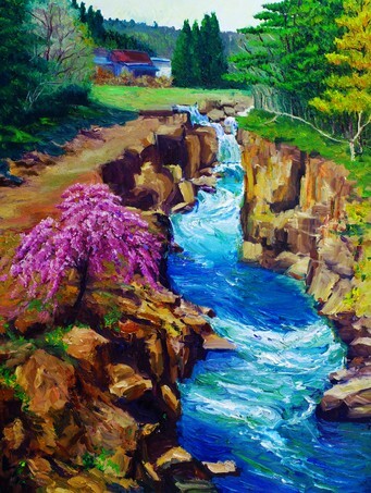 Oil Painting - Landscape and Creek